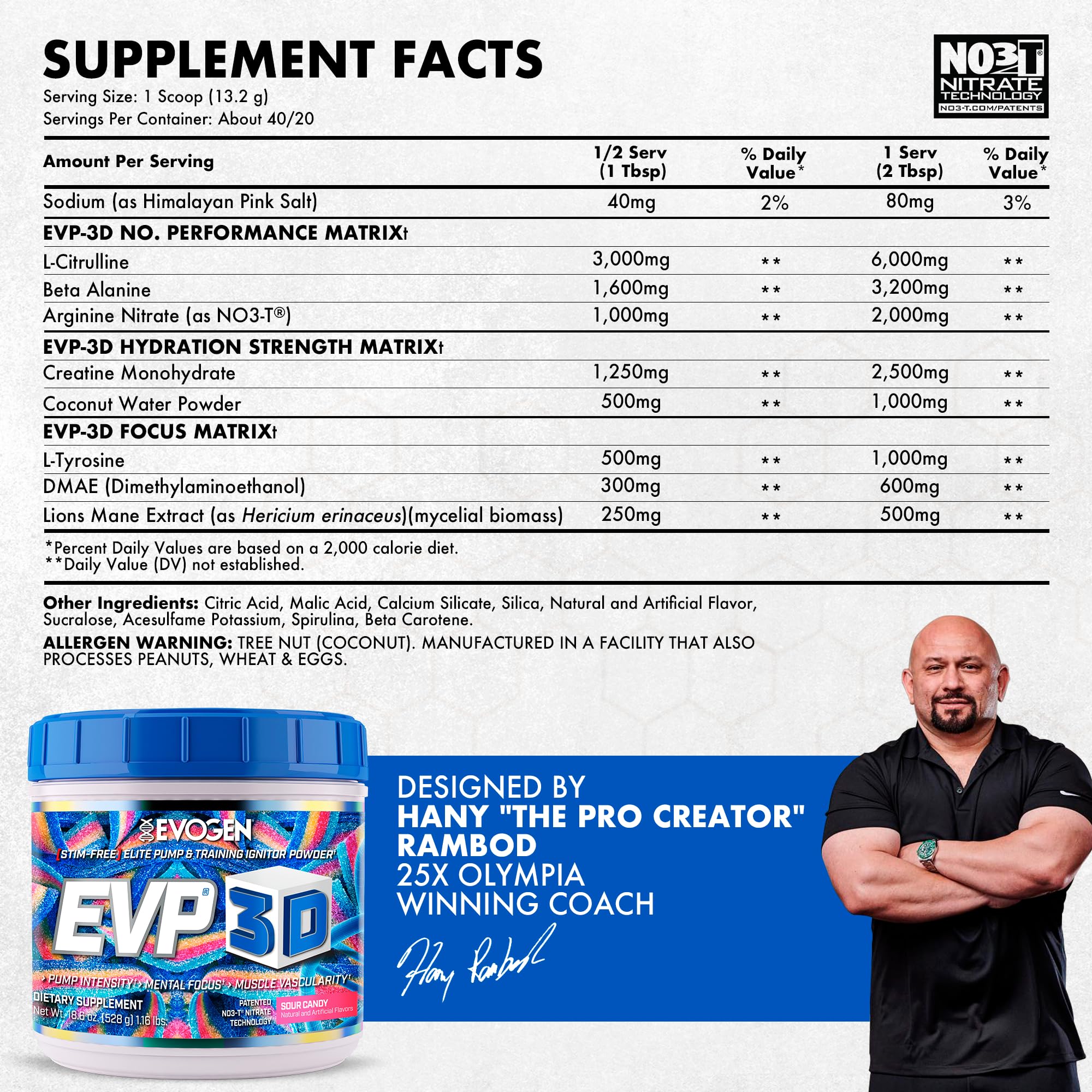 Evogen EVP 3D – sachet dose préworkout utile pour doser facilement.