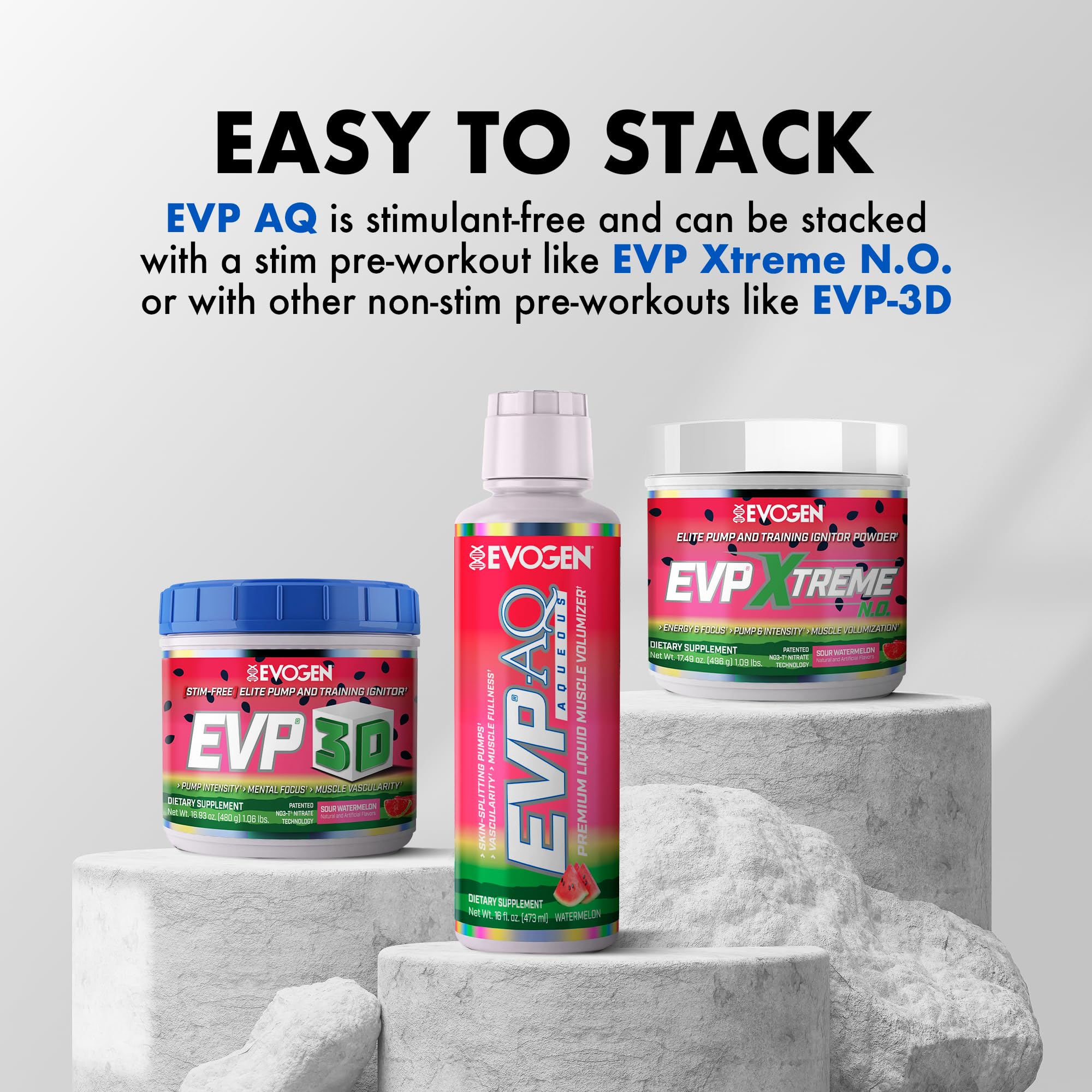 Evogen EVP AQ, verseur sur verre, améliore l'endurance et la récupération après l'effort.