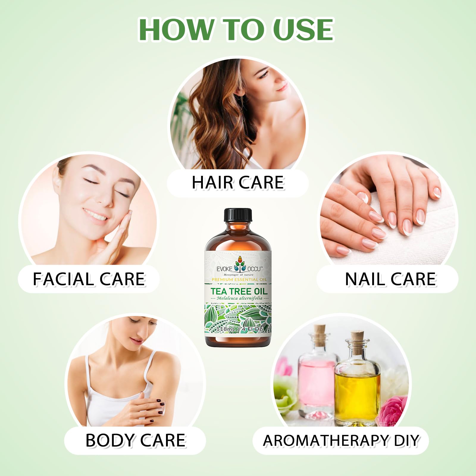 EVOKE OCCU huile arbre à thé pur – Utilisation polyvalente dans soins et ménage