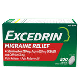 Excedrin Migraine Caplets: bouteille visible, soulagement potentiel de la migraine.