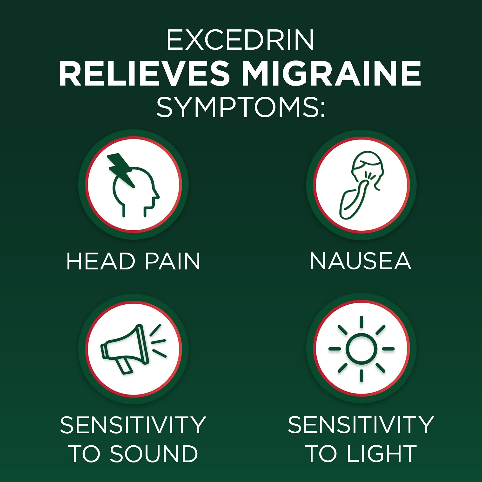 Excedrin Migraine Caplets: soulagement des nausées liées à la migraine.