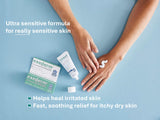 Exederm Flare Control Cream sur emballage, application uniforme