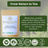 Traitement capillaire maison avec Tulsi pour douceur et vitalité.