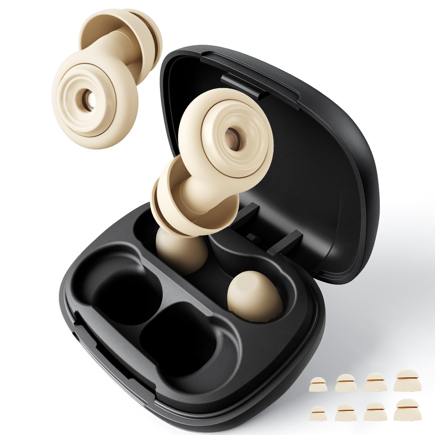 Bouchons d'oreille EXOVOW pour dormir, réduction 45 dB et confort durable.