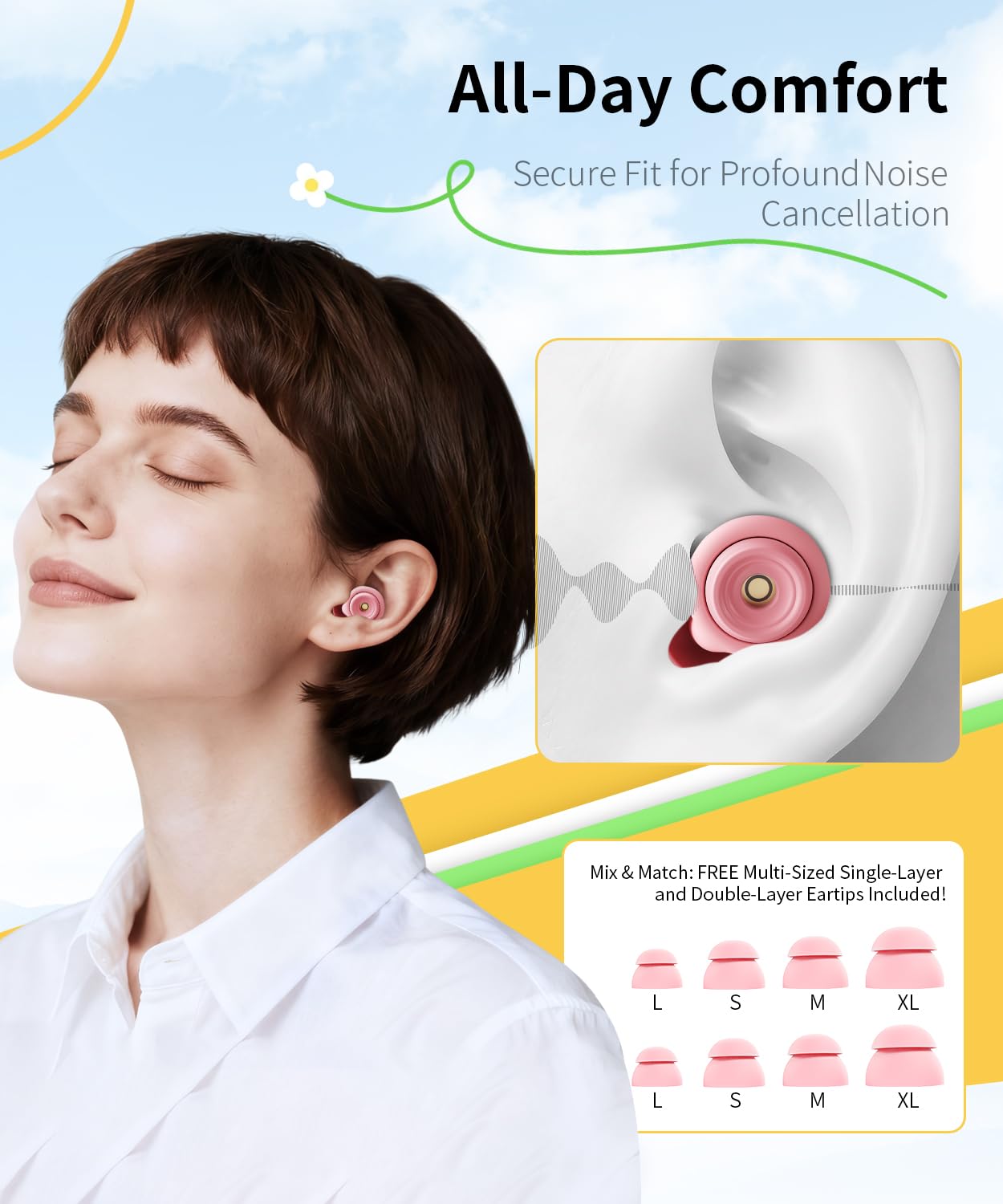 EXOVOW embouts XS pour un ajustement sûr et confortable.