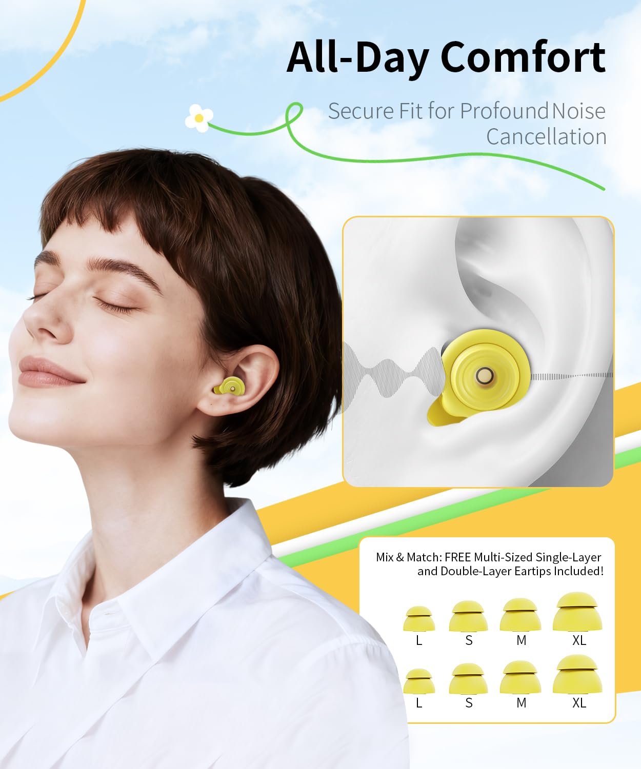 EXOVOW embouts-oreille-tailles-xs-s-m-l, ajustement personnalisé pour la plupart des oreilles.