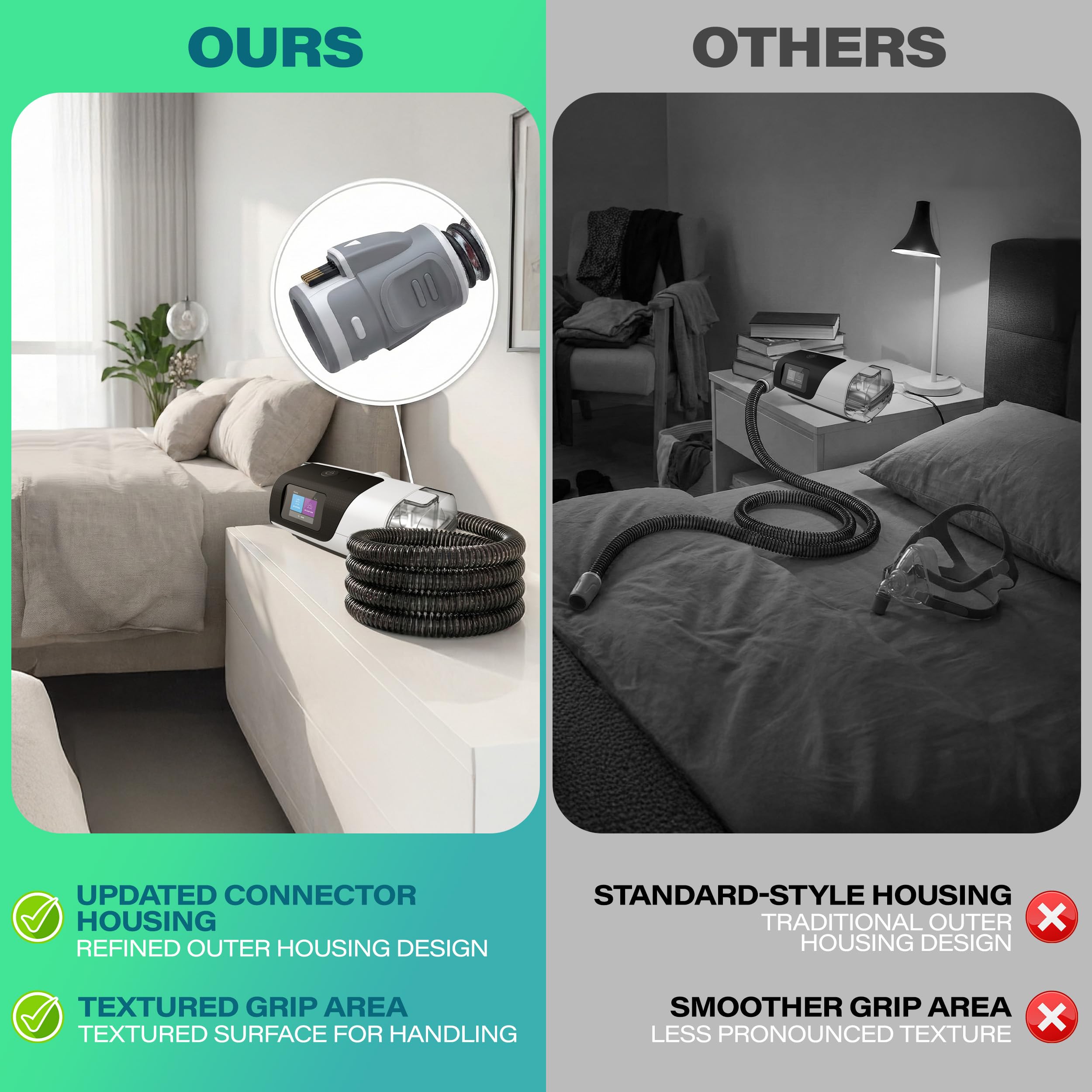 Expanza AirSense 11 tuyau chauffé pour flux d'air chaud et condensation potentielle réduite.