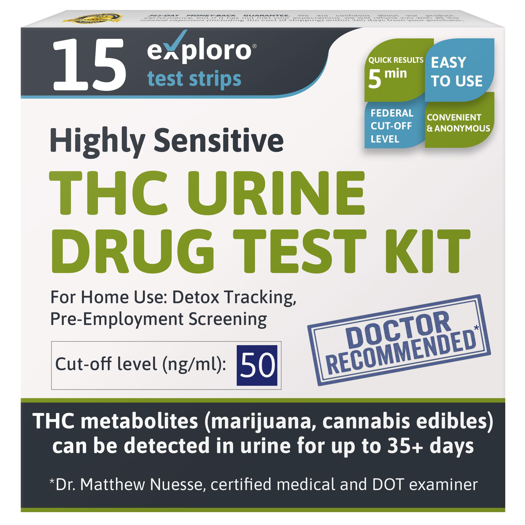 Exploro kit-test-thc-domicile-emballage, prêt à démarrer rapidement votre dépistage à domicile.