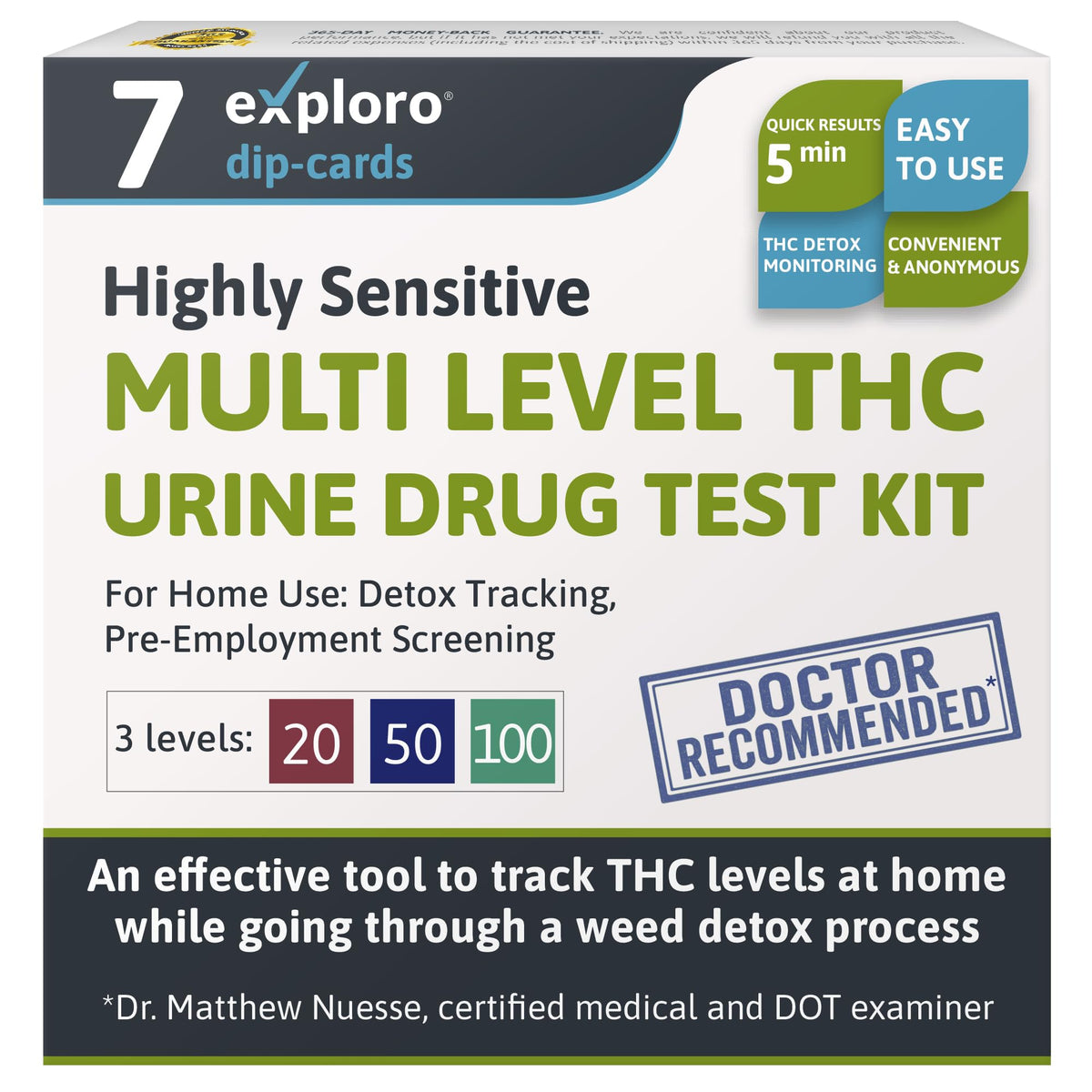 Kit Exploro avec emballage discret prêt pour test THC à domicile.