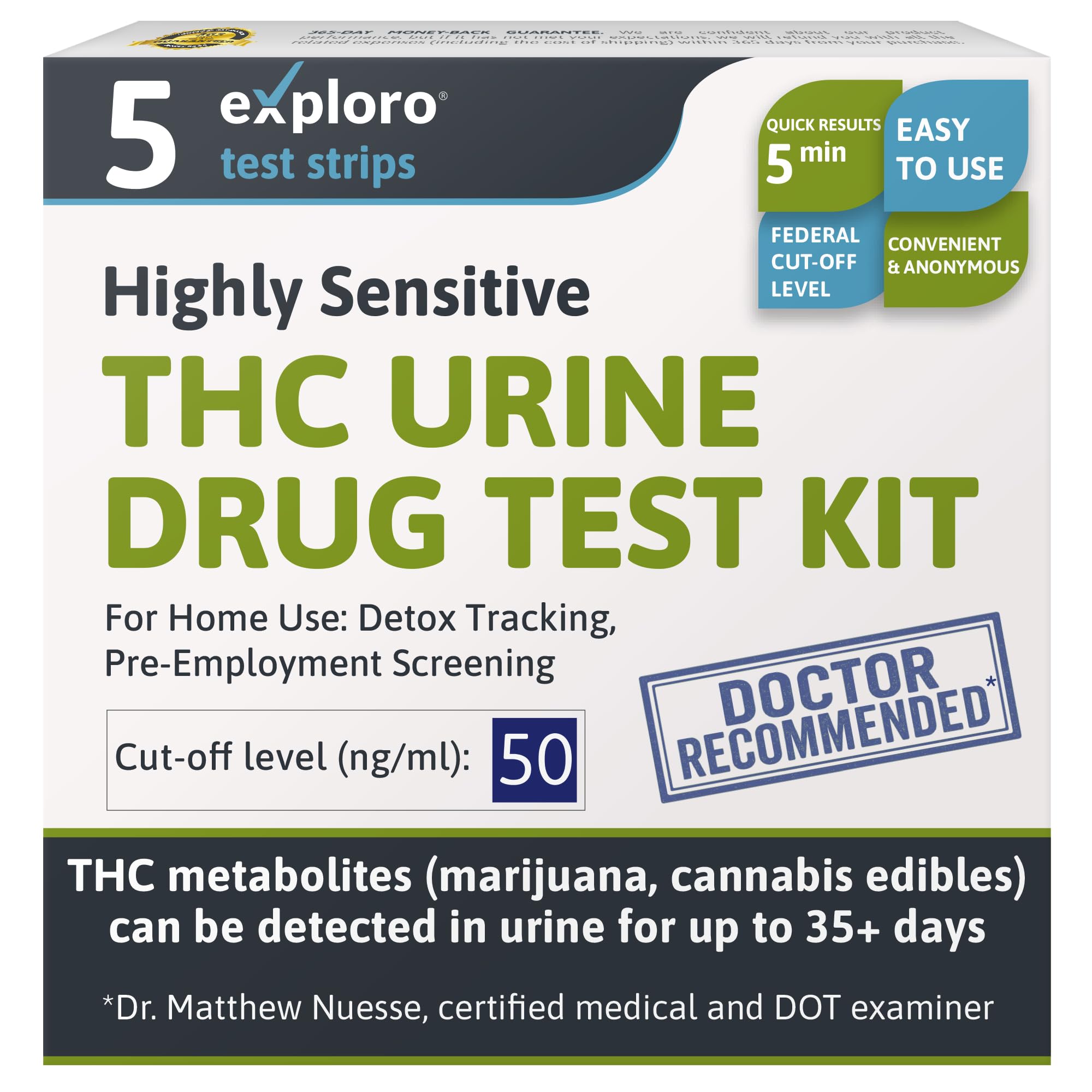 Exploro kit-test-thc-drogue-urine: détection à domicile rapide des métabolites du THC