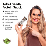 Extend Bar – goût chocolat beurre de cacahuète, protéine riche et sans sucre.