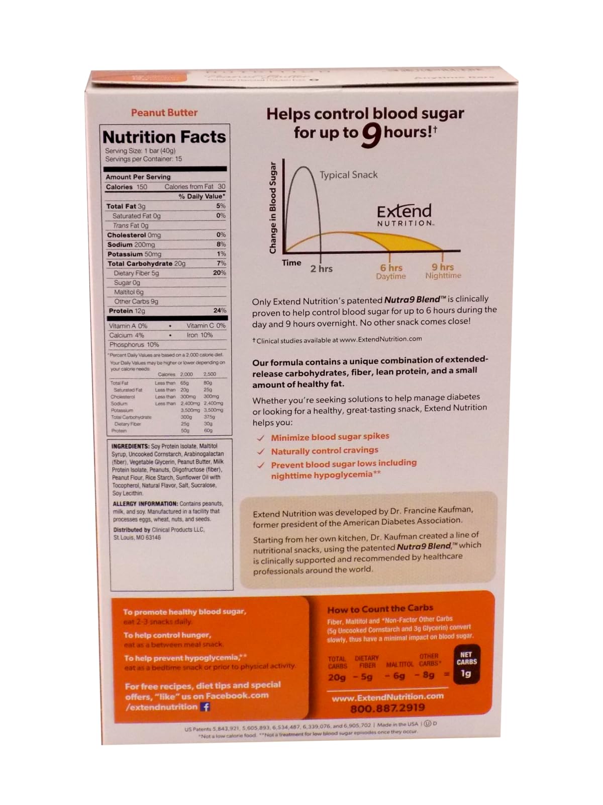 Extend Bar affiche 12 g de protéine par barre