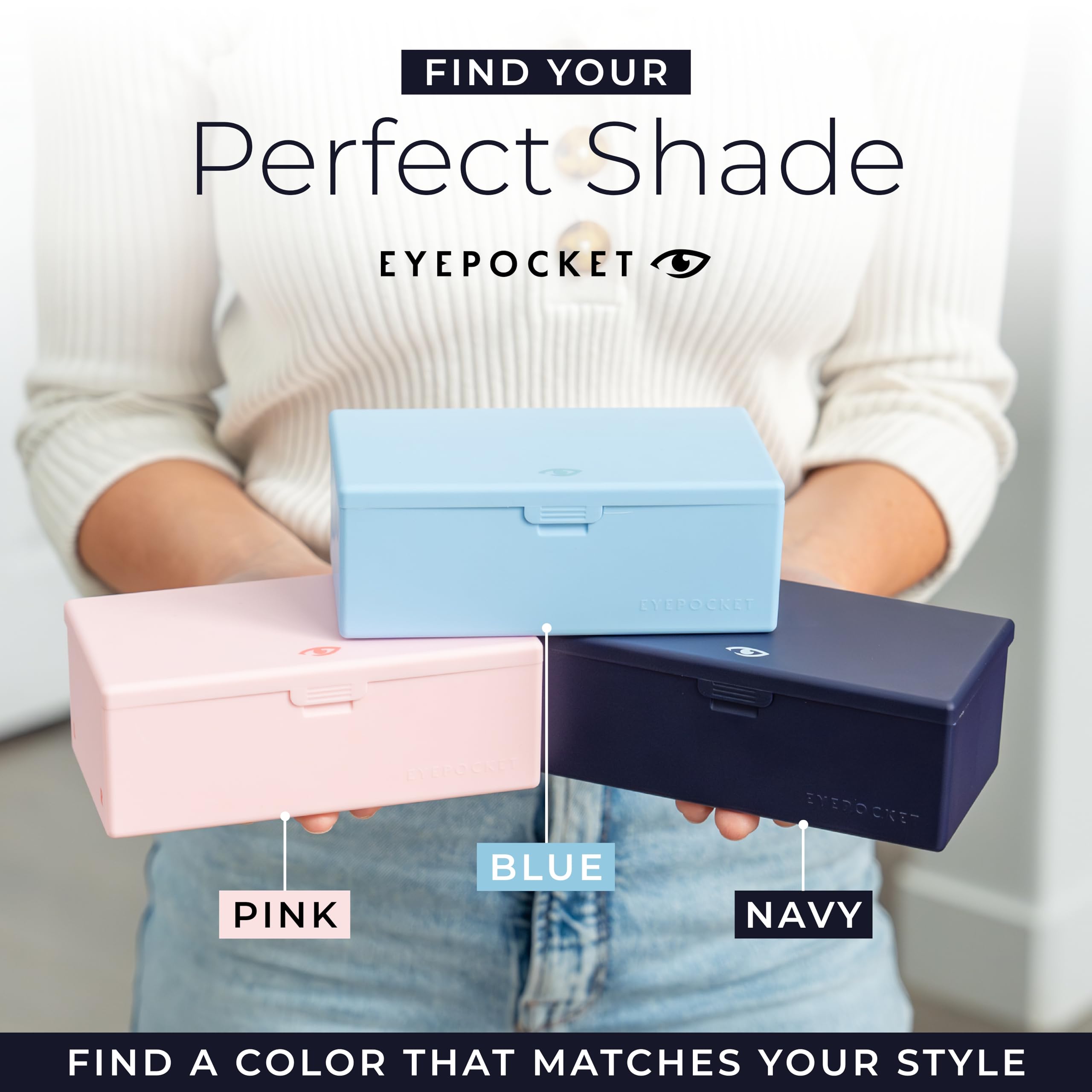 EYEPOCKET étui compact navy et deux semaines de stockage.