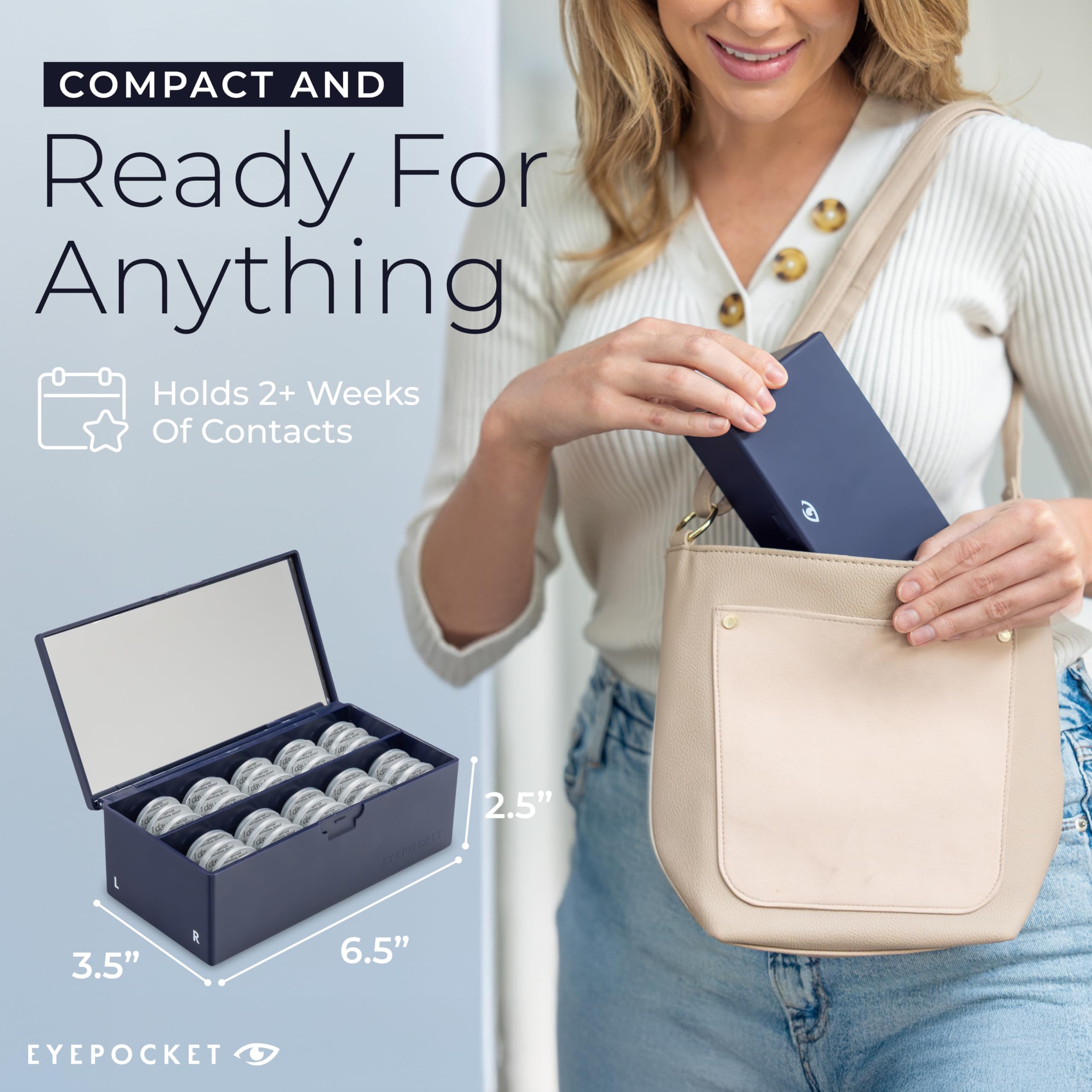 EYEPOCKET surface intérieure lisse facilite nettoyage et séchage rapide.