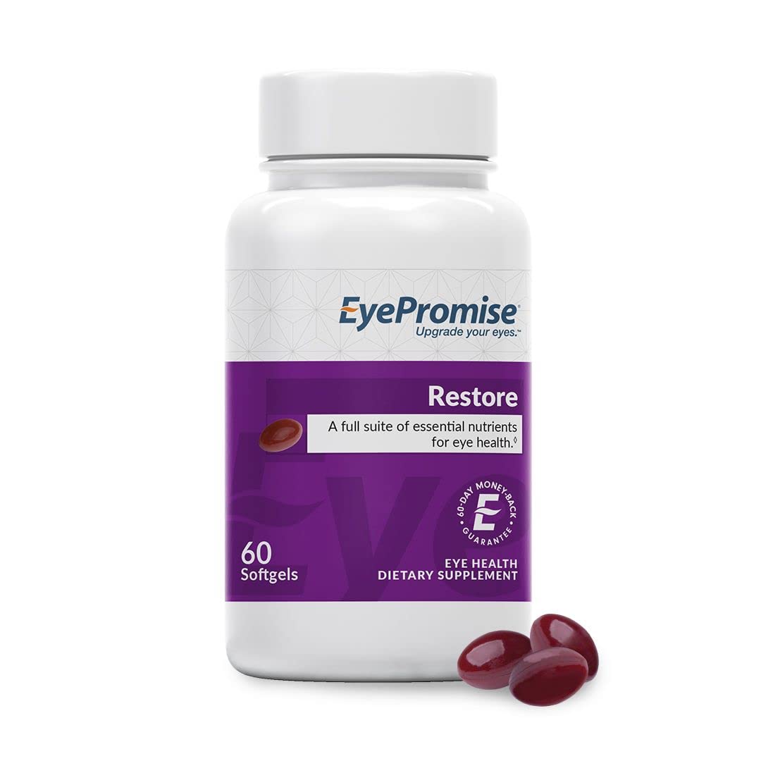 EyePromise Restore, boîte illustrant le soutien potentiel à la santé oculaire au quotidien.
