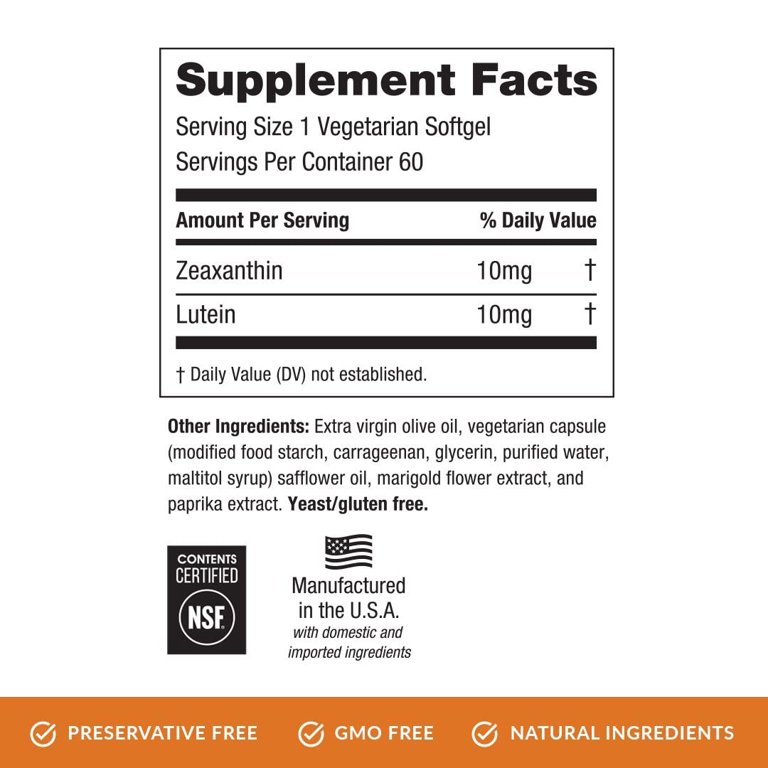 EyePromise Zeaxanthin Lutéine, etiquette nutrition visible sur l'image, traçabilité et confiance.
