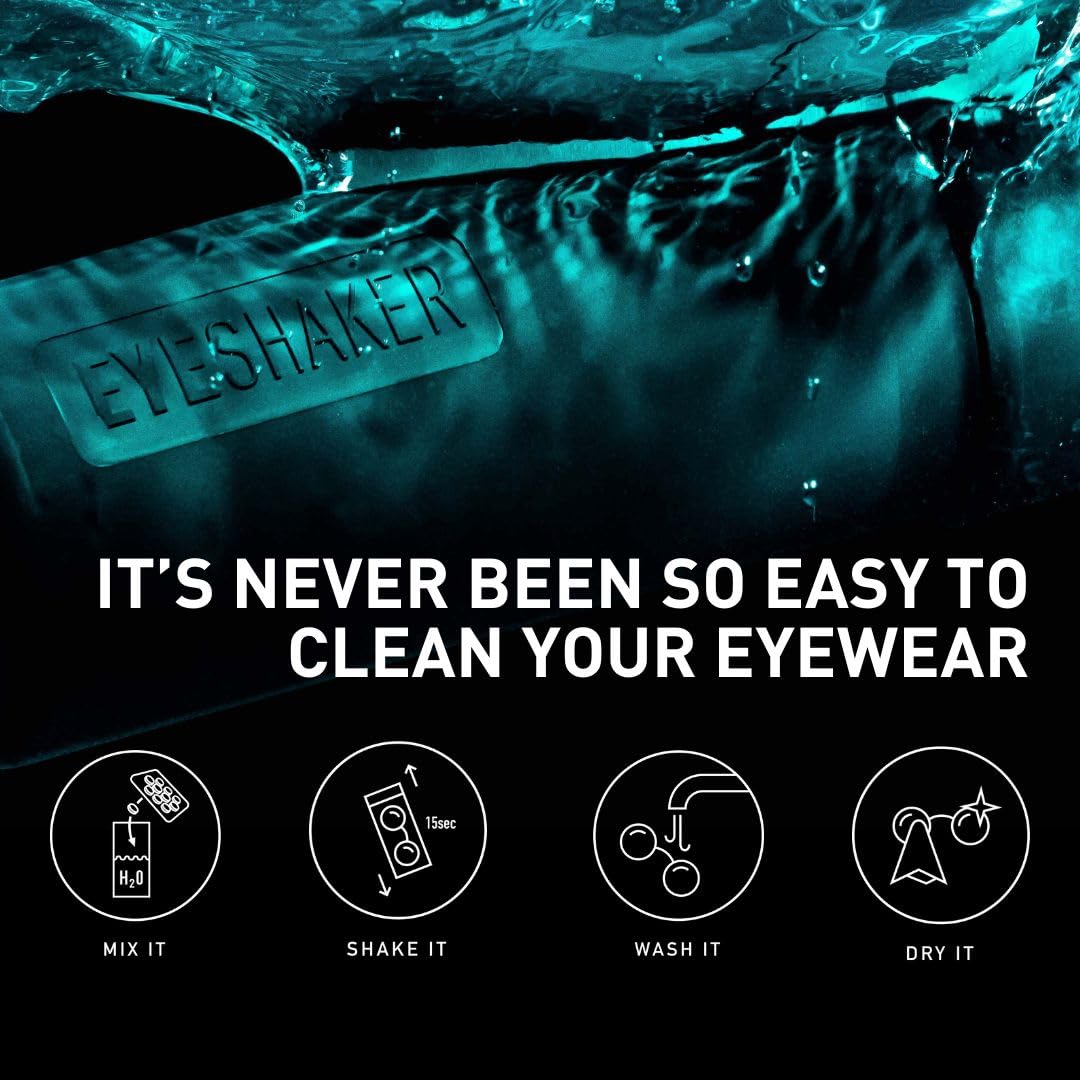 Verres et montures brillants avec Eyeshaker pour une clarté rapide.