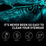 Verres et montures brillants avec Eyeshaker pour une clarté rapide.