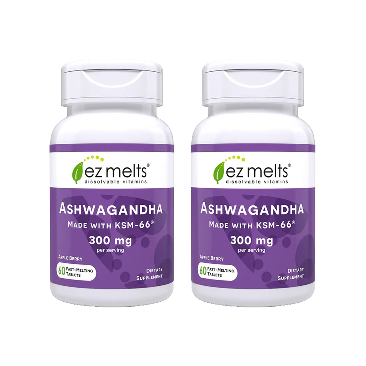EZ Melts ashwagandha-dissolvant-pomme-framboise, absorption rapide pour énergie durable