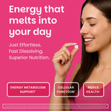 EZ Melts B1 25 mg, bouteille de 90 tablettes cerise, prise quotidienne pratique.