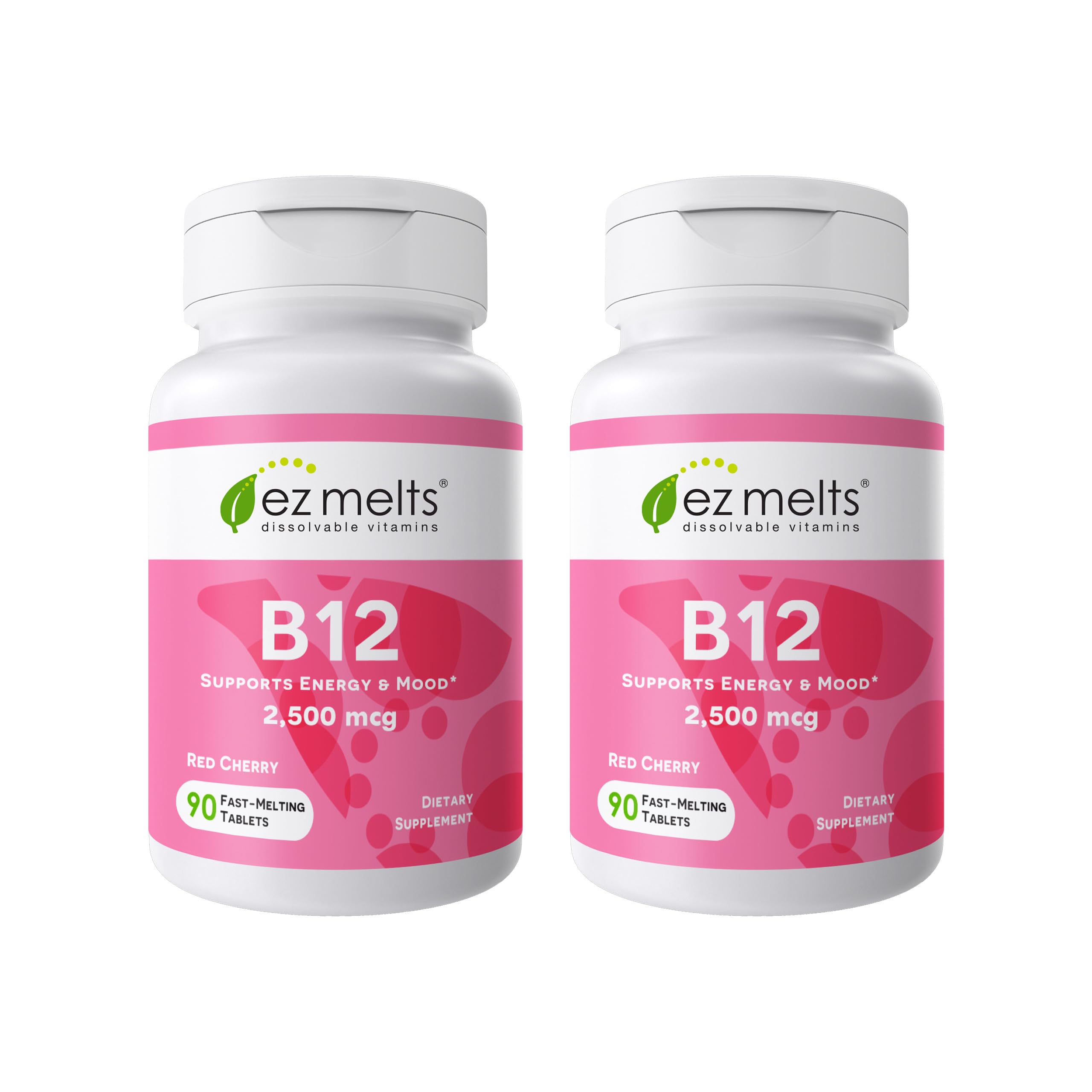 EZ Melts B12, tablette sublinguale rouge cerise, énergie rapide