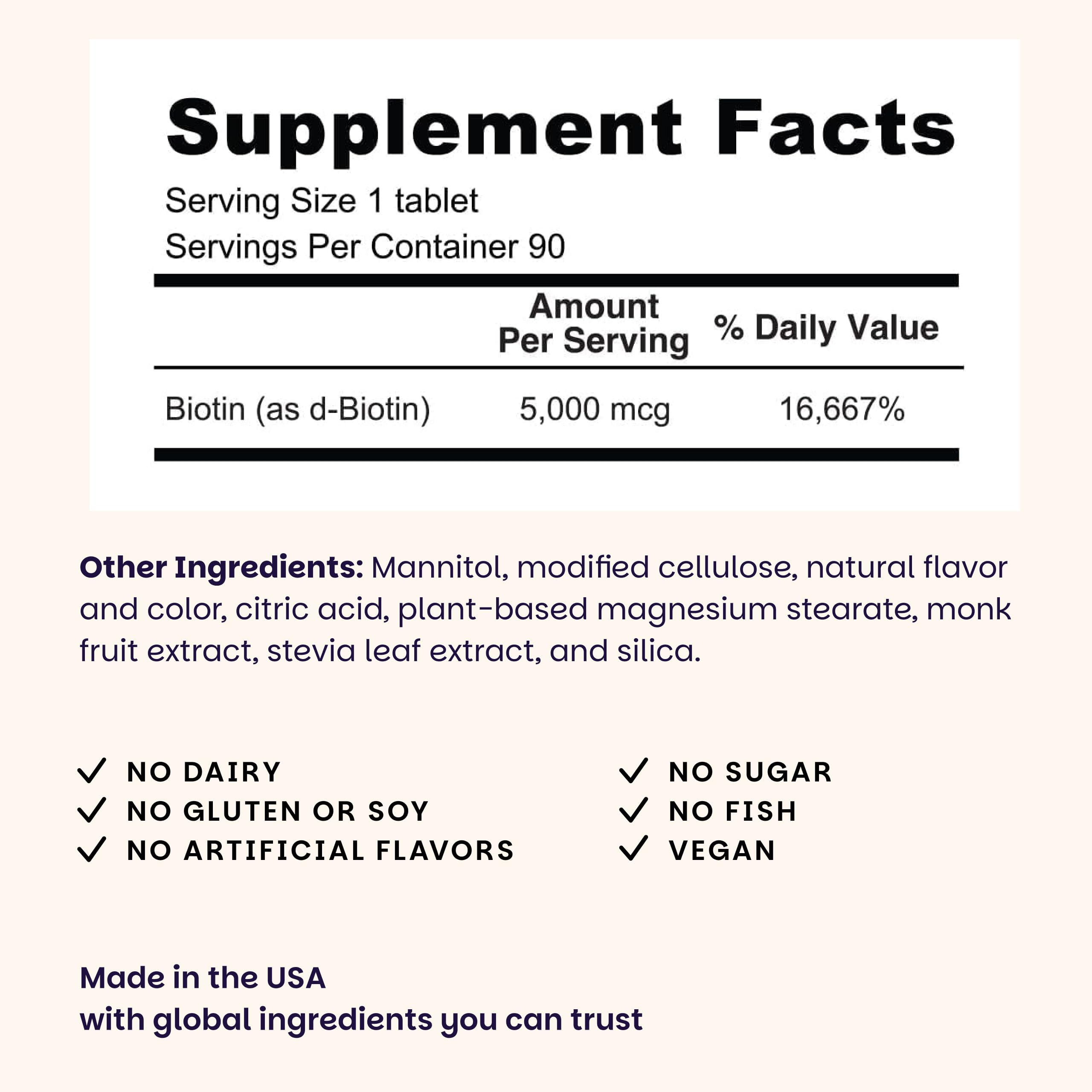 EZ Melts Biotin: tablette sur langue, expérience rapide et sans eau