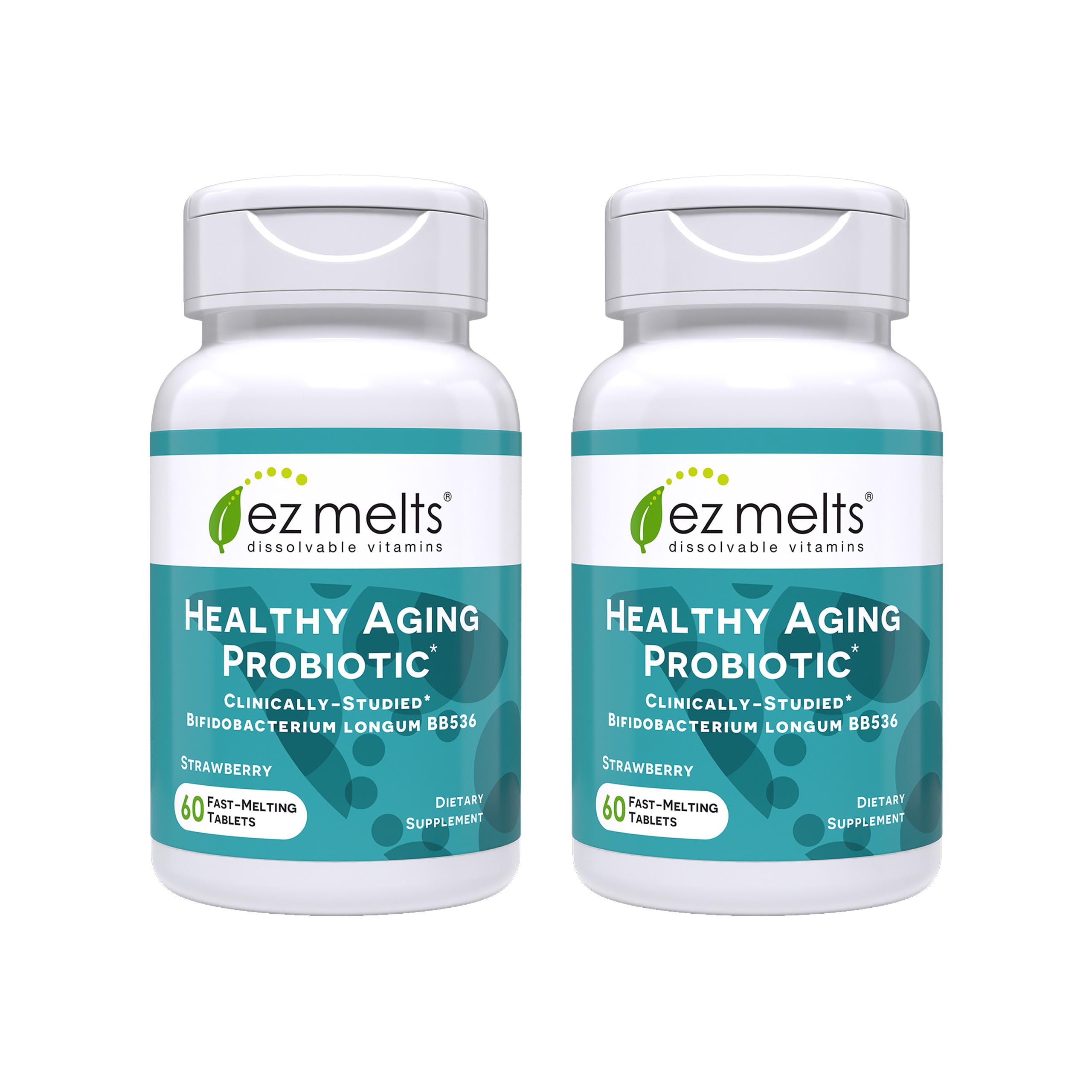 EZ Melts Probiotiques en bouteille, pratique à emporter au quotidien.