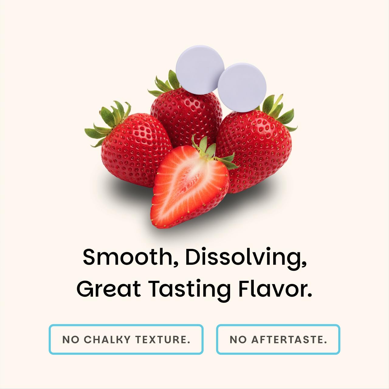 EZ Melts Calcium & Magnesium — arôme-fraise agréable.