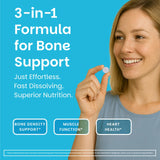 EZ Melts Calcium & Magnesium — bouteille-arrière, étiquette claire et informative.