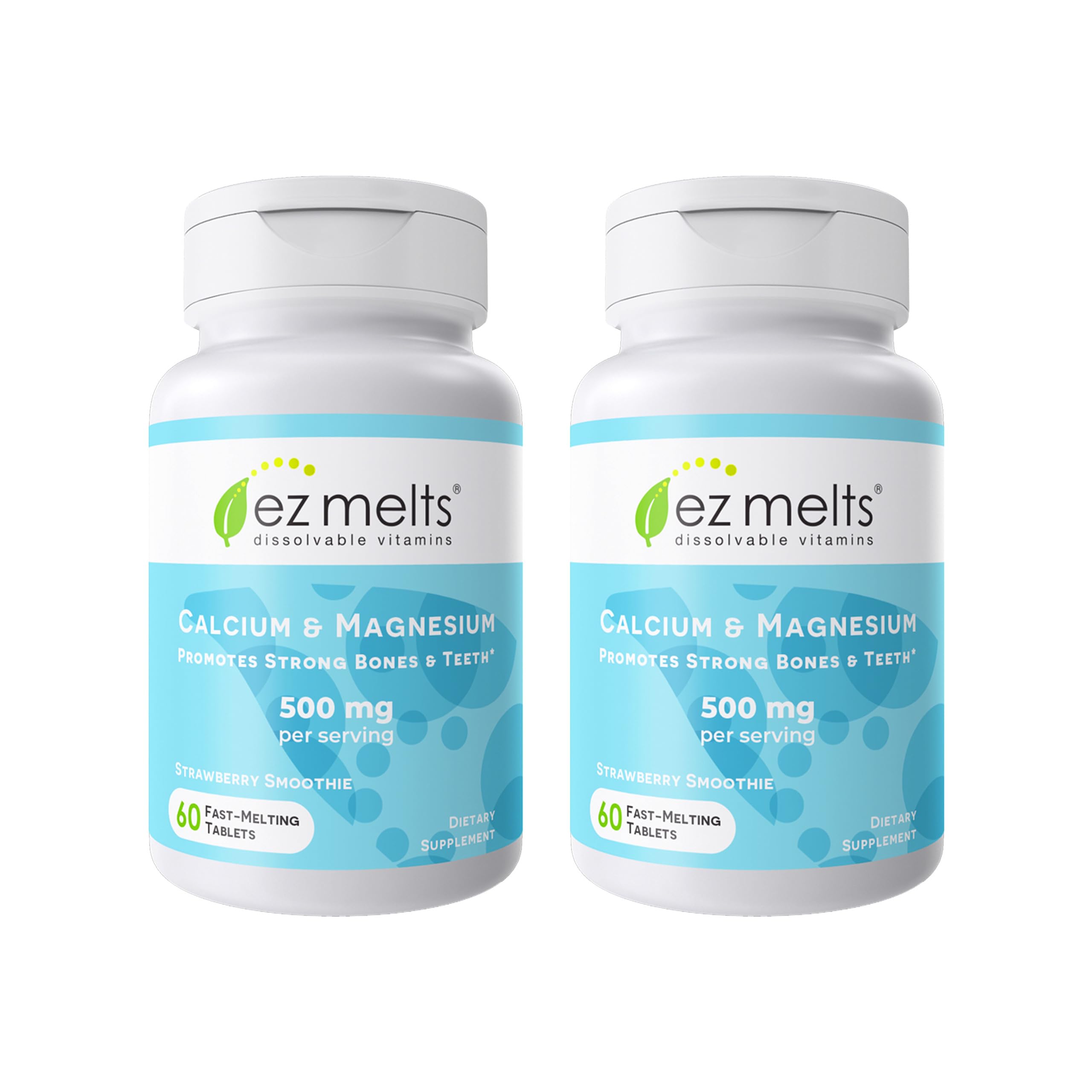 EZ Melts Calcium & Magnesium — bouteille-devant, dissolution rapide et pratique.