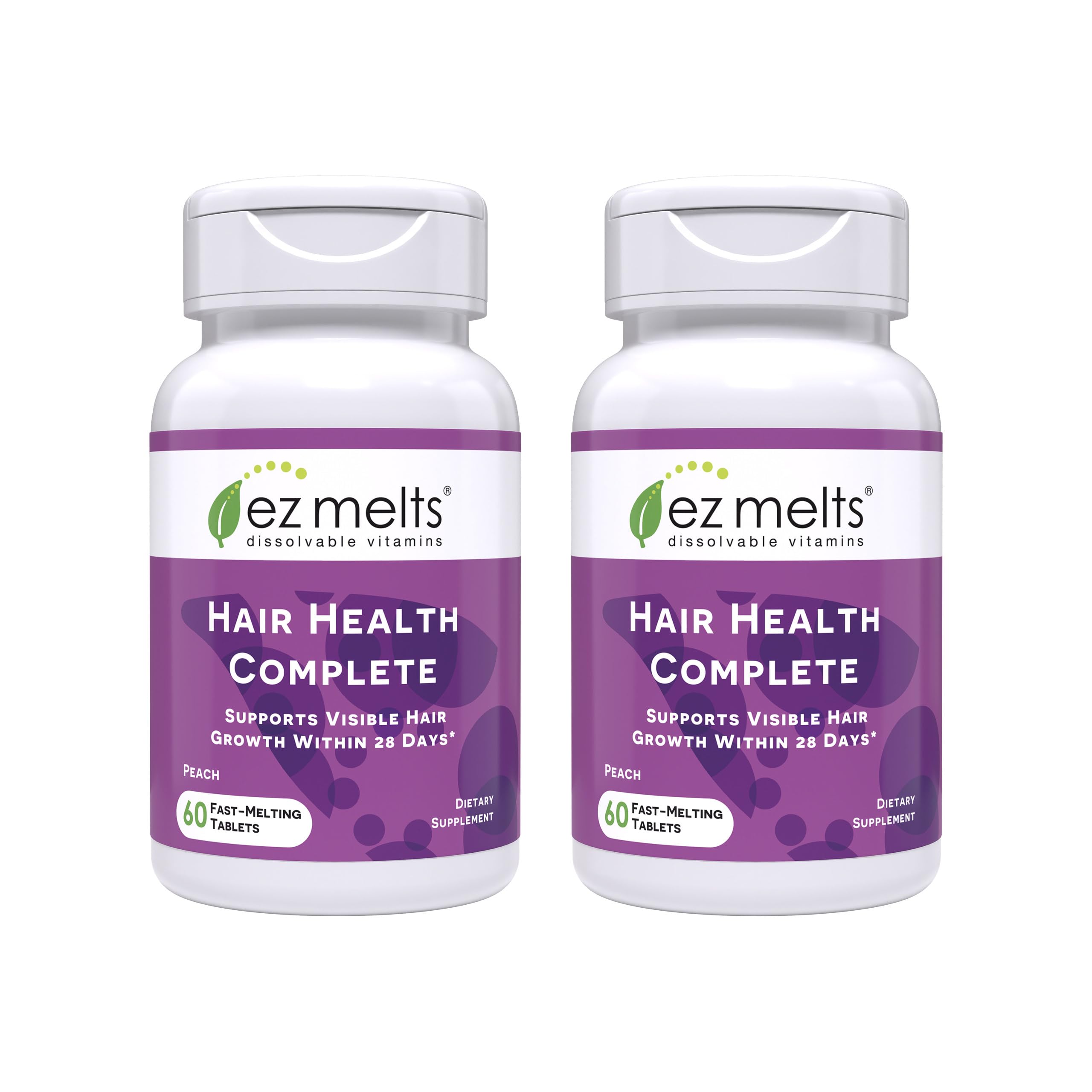 EZ Melts Hair Health Complete : bouteille montrant le packaging et le format pratique.
