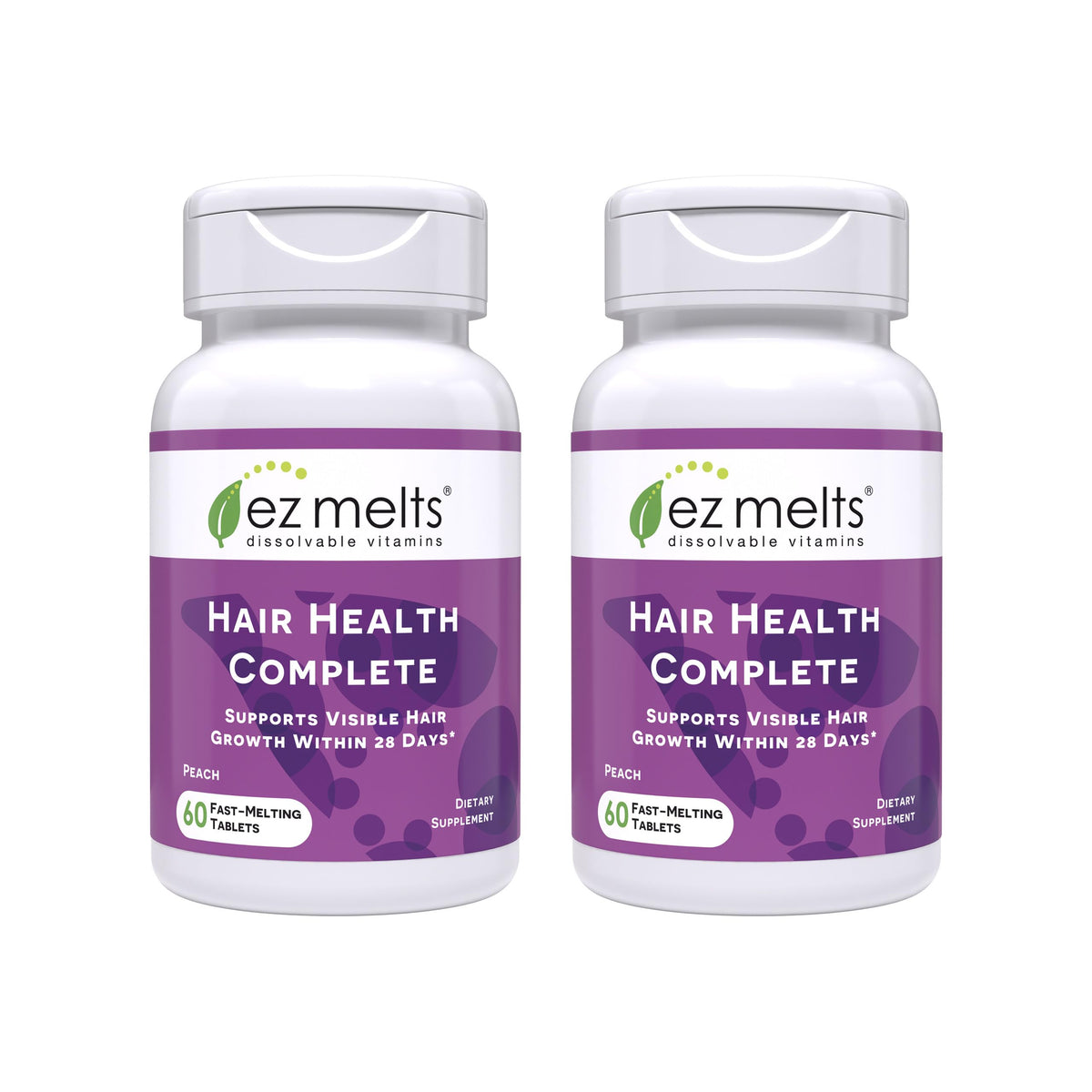 EZ Melts Hair Health Complete : bouteille montrant le packaging et le format pratique.