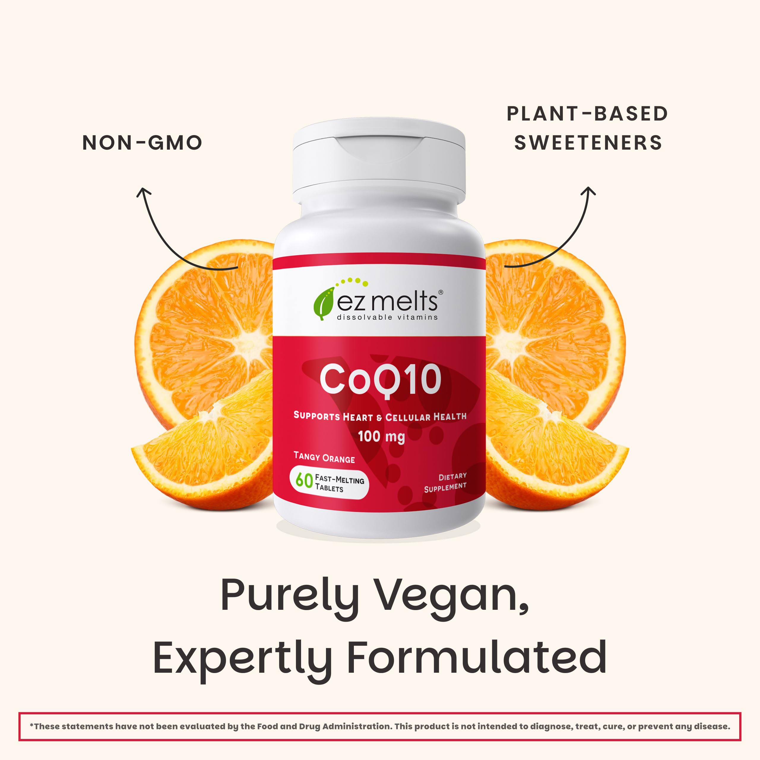 EZ Melts CoQ10, sans arômes artificiels pour un goût naturel.