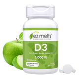 EZ Melts D3, comprimé dissolvable goût pomme verte, prise rapide en bouche