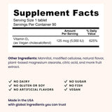Formule vegan sans OGM EZ Melts D3, comprimé dissolvable pratique