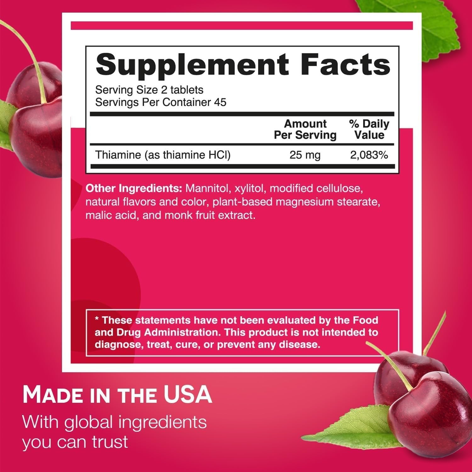 EZ Melts vitamine B1 soutient énergie et métabolisme pour journées actives.