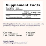EZ Melts Folate: formulation L-5-MTHF facilement absorbable par l’organisme.