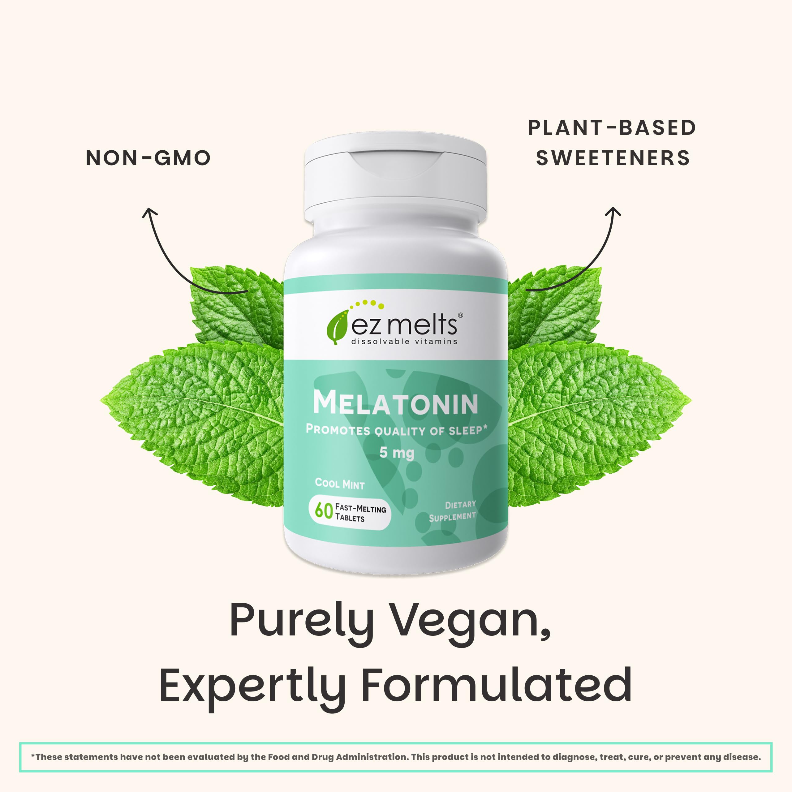 EZ Melts Mélatonine: sans lactose et sans arômes artificiels dans un format pratique