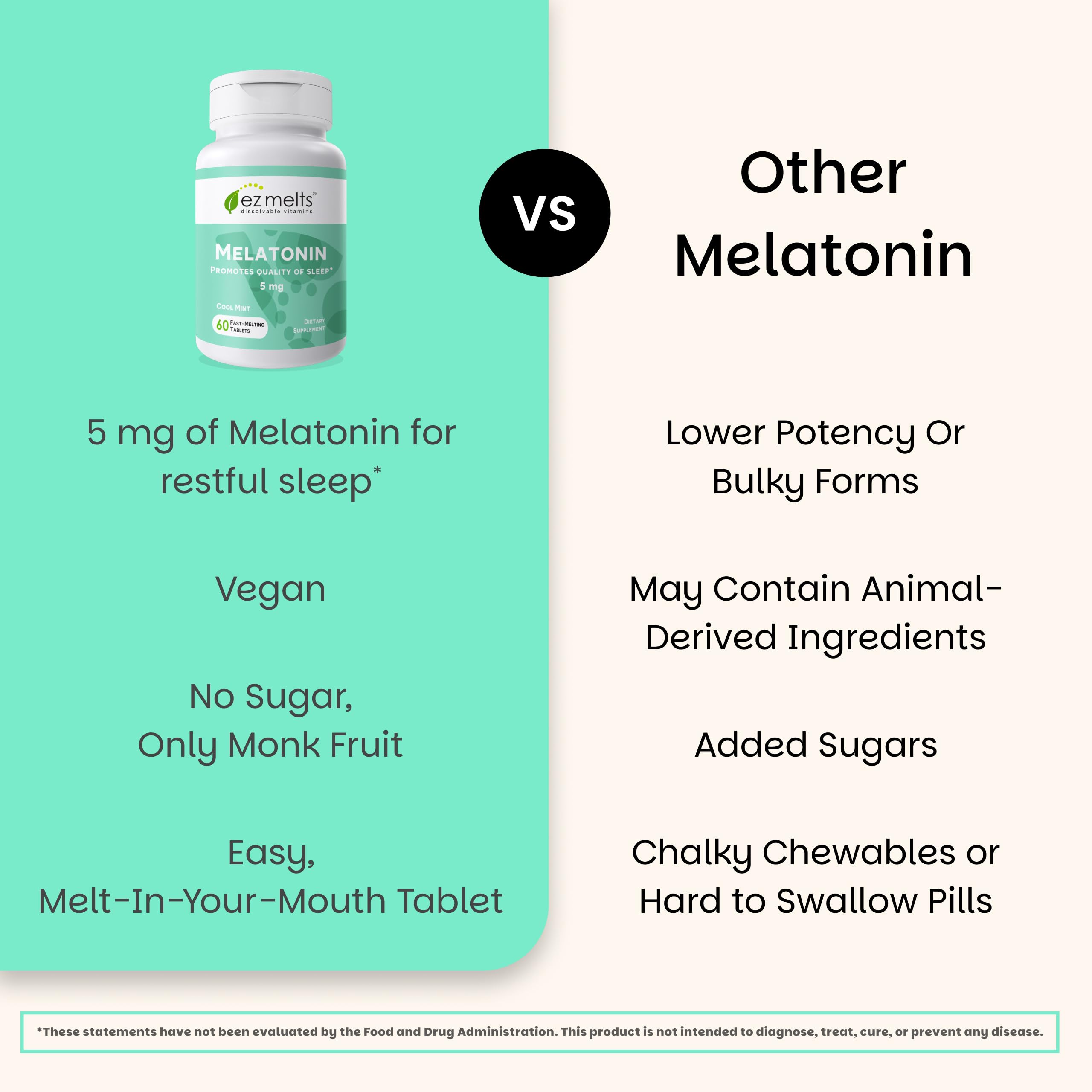 EZ Melts Mélatonine: sans sucre et sans gluten pour une routine nocturne légère