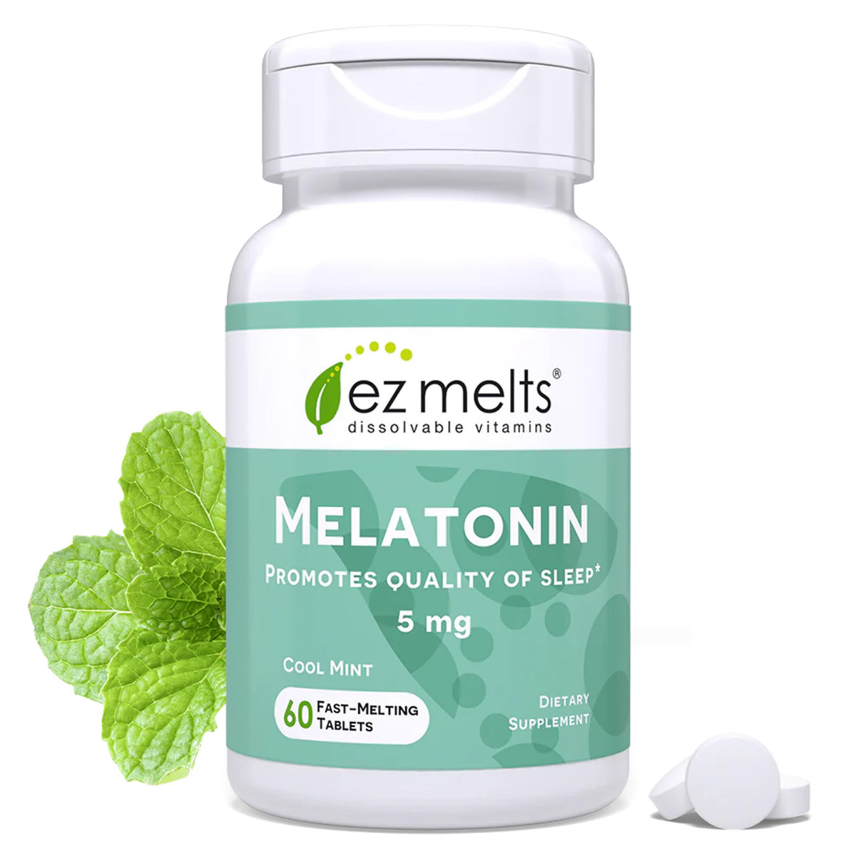 EZ Melts Mélatonine: tablettes dissolvables à la menthe froide pour un endormissement facilité