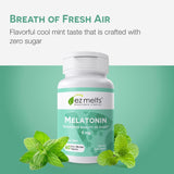 EZ Melts Mélatonine – format pratique pour les voyages et soirées en déplacement.
