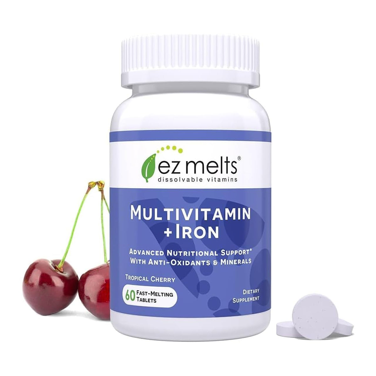 EZ Melts Multivitamine Fer: boite avec des comprimés dissolvables faciles à prendre