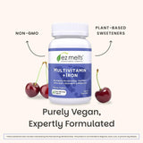 Comprimés vegan sans OGM et additifs dans EZ Melts Fer