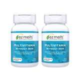 EZ Melts multivitamine sans fer, tablettes dissolvables pour prise rapide.