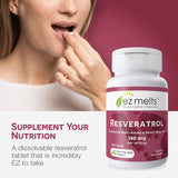 EZ Melts Résveratrol sans sucre, idéal pour régime