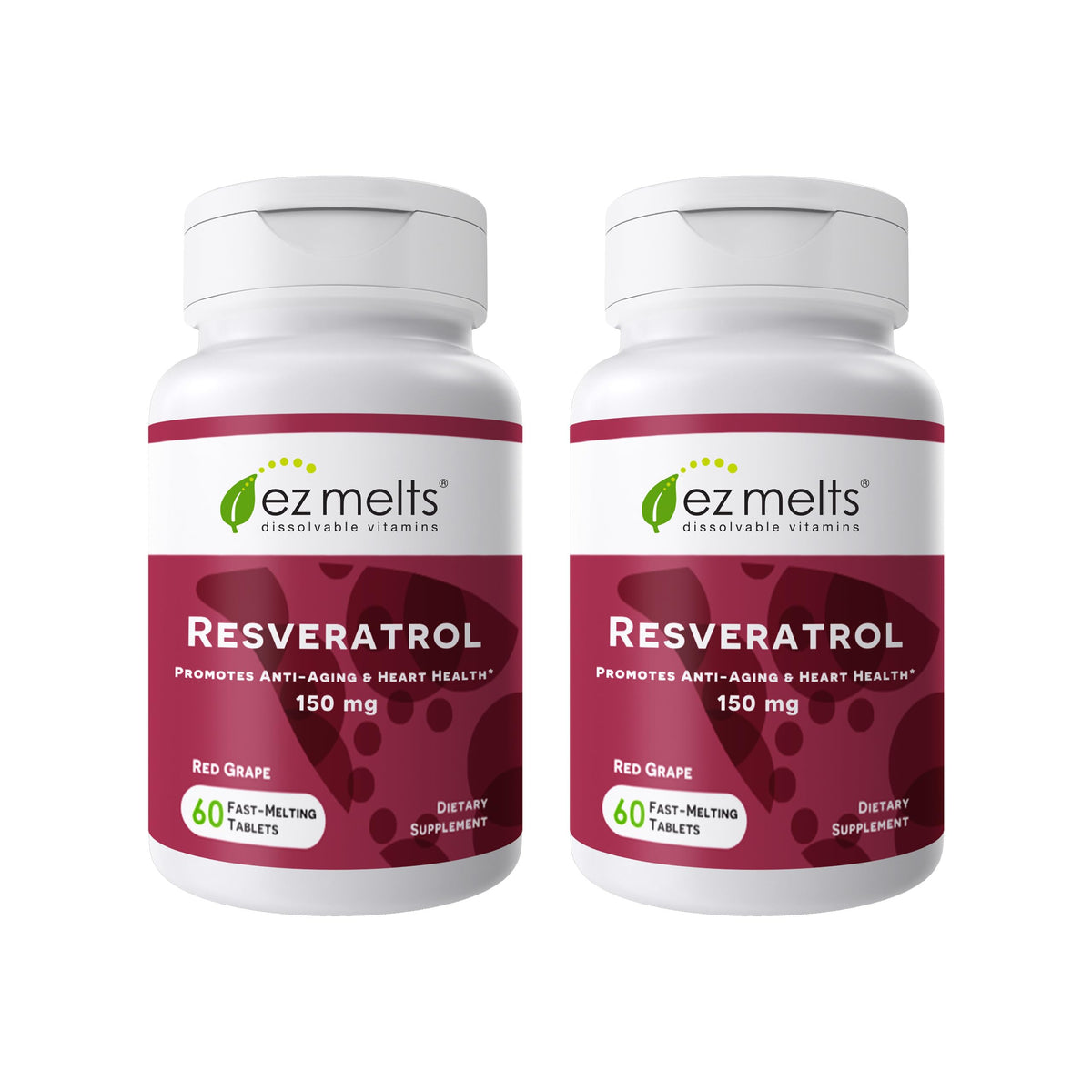 EZ Melts Résveratrol tablettes dissolvantes sur la langue, absorption rapide