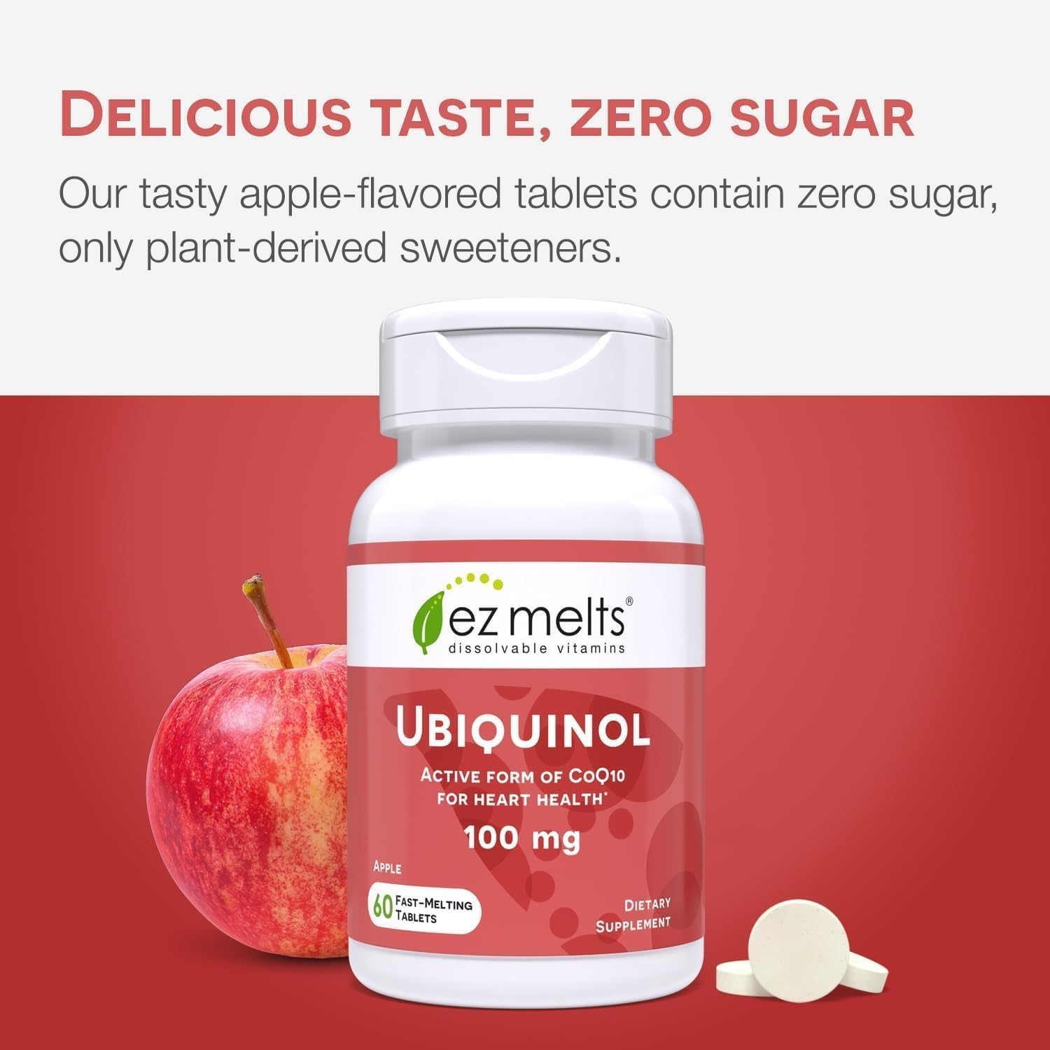 EZ Melts Ubiquinol 100 mg — absorption rapide lors de la prise en bouche
