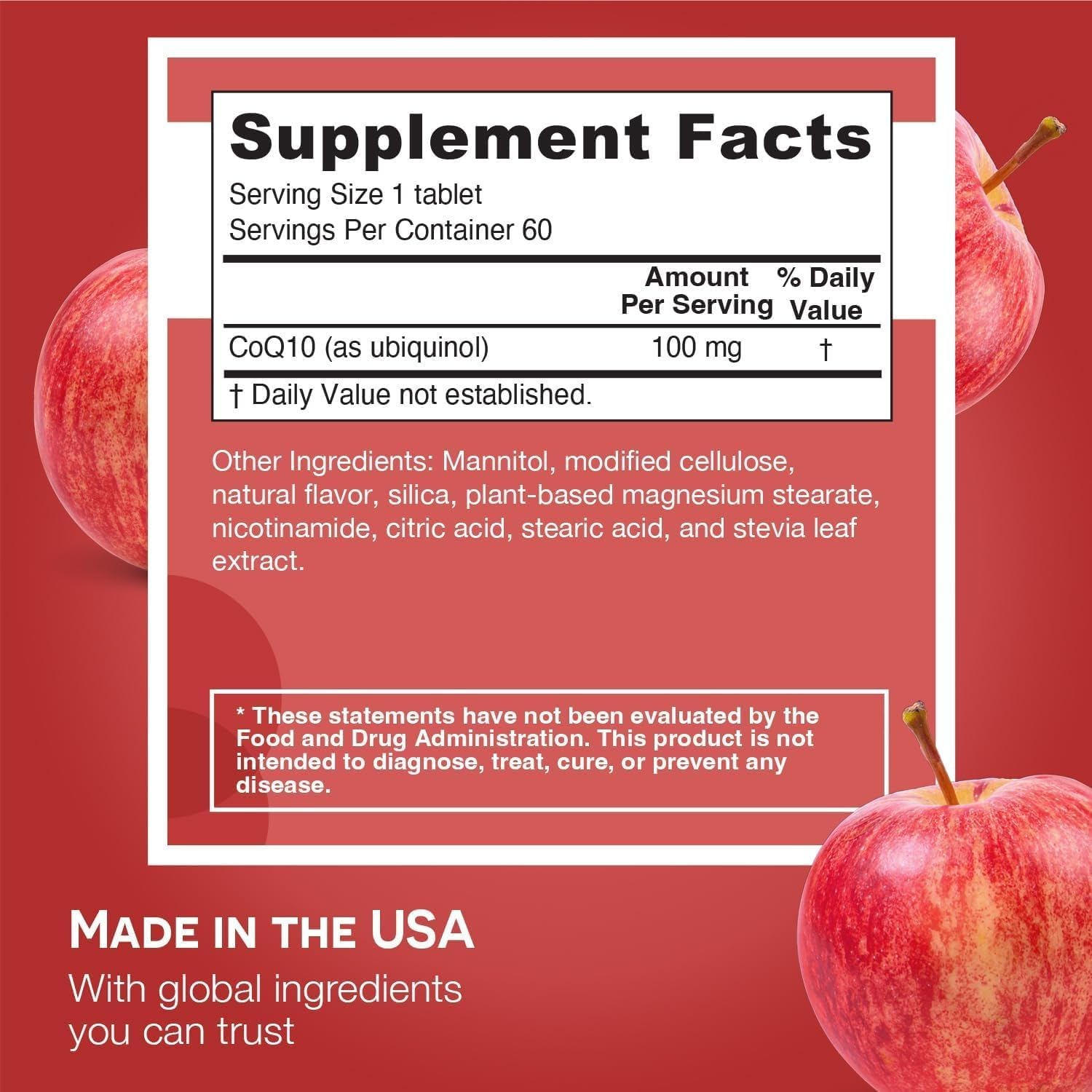 EZ Melts Ubiquinol 100 mg — bouteille de 120 comprimés pour la vie active