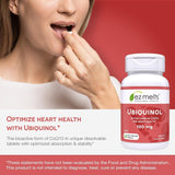 EZ Melts Ubiquinol 100 mg — complément quotidien sans eau pour énergie et bien-être