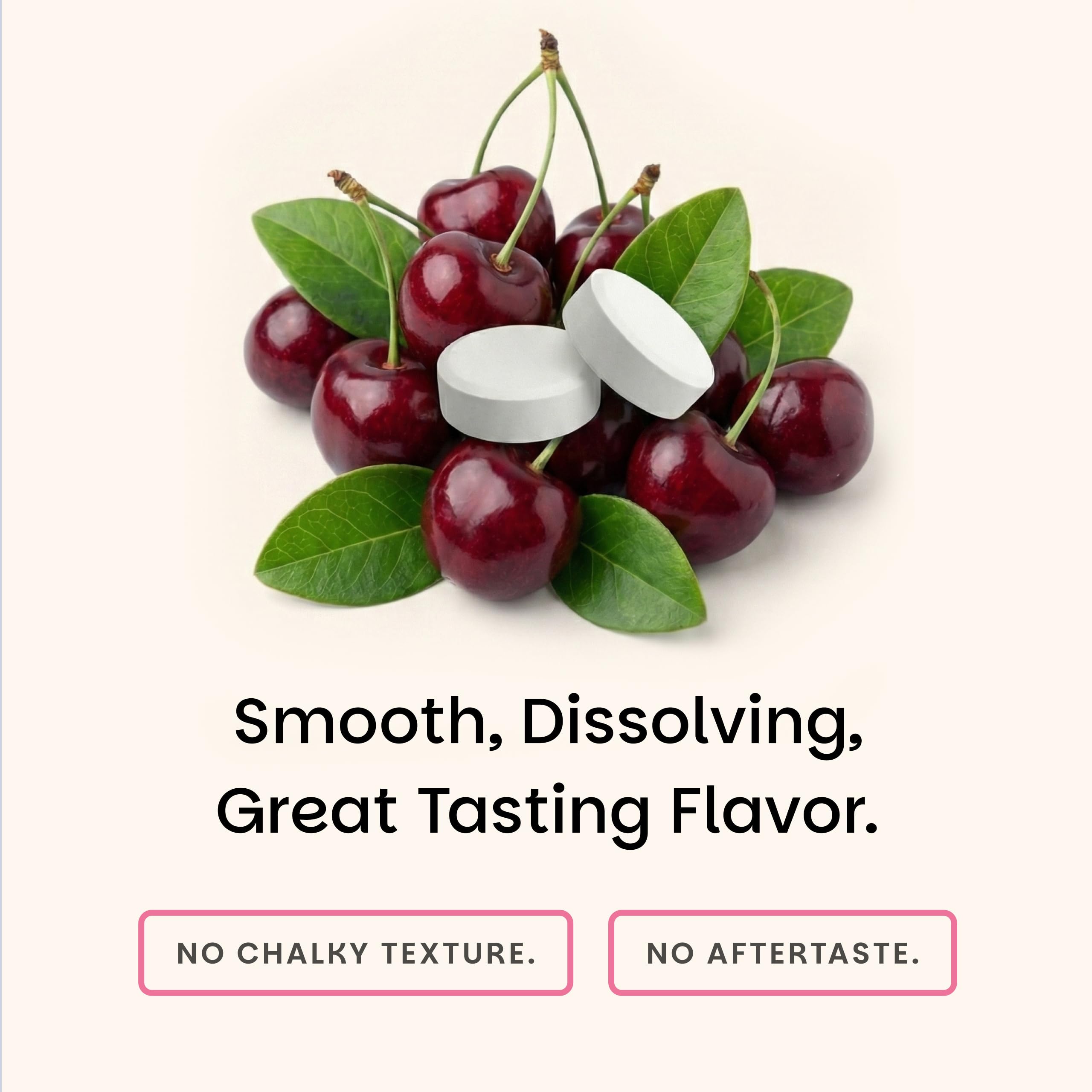 Goût cerise agréable, EZ Melts sans arômes artificiels.